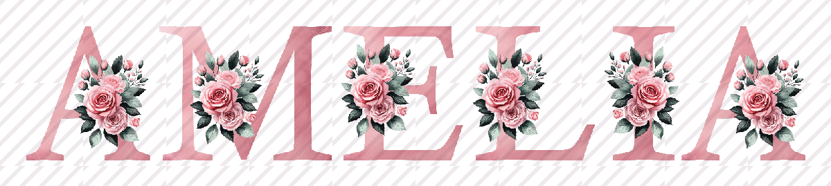 Custom floral nursery name wall art preview for Amelia
